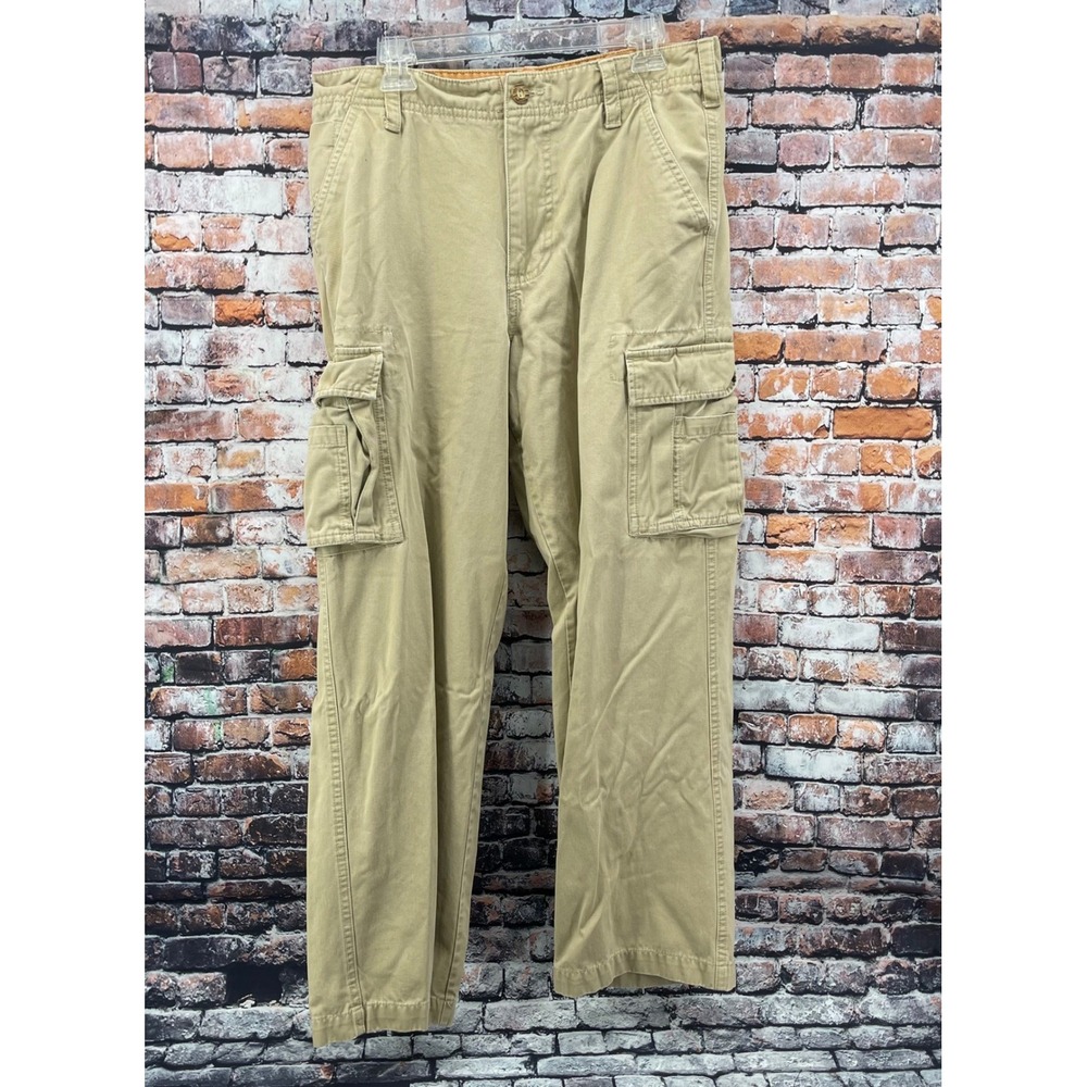 Timberland Authentic Outdoor Gear Cargo Pants Mens 34 Khaki Tan Cotton Straight